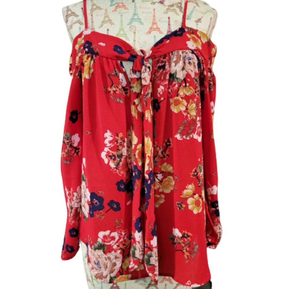 Staccato Red Floral Off-Shoulder Blouse